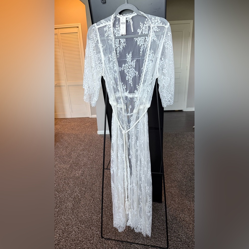 Anthropologie White Lace Cover-Up